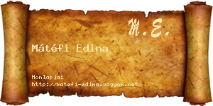 Mátéfi Edina névjegykártya