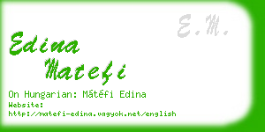 edina matefi business card
