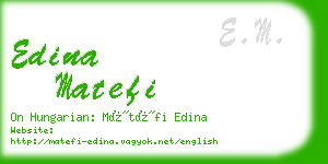 edina matefi business card